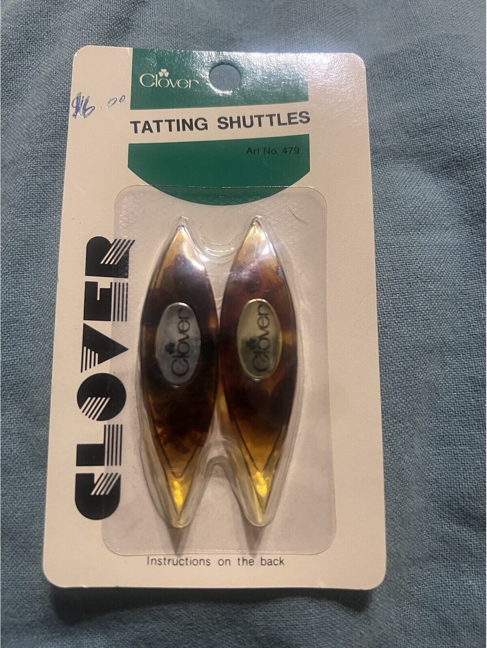 Vintage Clover Tatting Shuttles Art 479 Amber 2 Pack Made in Japan NOS